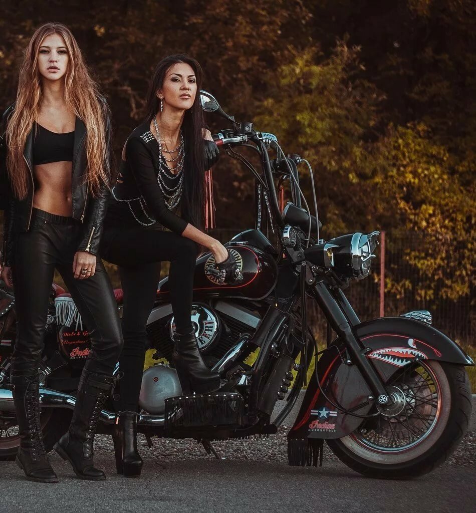 Beautiful girls and bikes in City