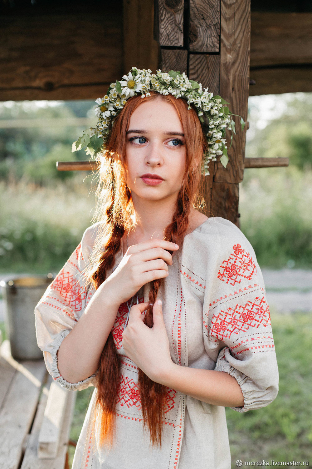 A playful frame from Girls in Slavic costumes — online in City